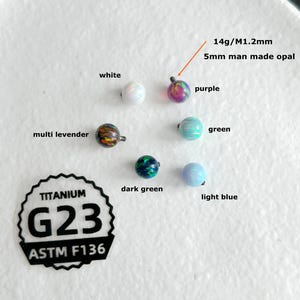 1 PC- 14g  Implant Grade Titanium -5 mm Man Made Balls - Ball only