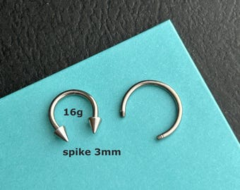 1 PC  - 16g Titanium - Septum Horseshoe - Nose Horseshoe - Cartilage -Daith Horseshoe