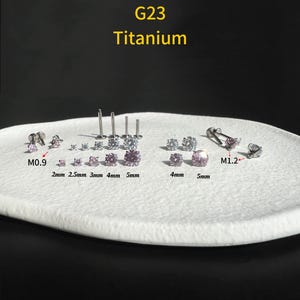 18g 16g 14g ‣ Implant Grade Titanium • Crystal Labret Stud • Internally Threaded Labret Stud  • Conch Stud