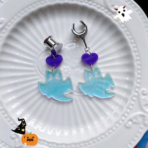 Halloween Acrylic Ear Plugs: Stainless Steel Gauges - 2PCS