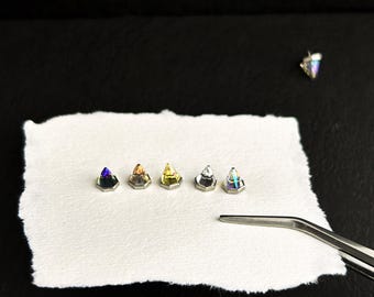 1 PC  - Implant Grade Titanium - Swarovski Spike Replacement Top - Box B3