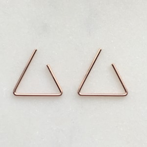 Triangle earrings, Geometric Earrings, Geometric studs, gold stud earrings, gold post earrings, tiny gold studs