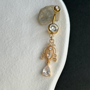 16g 14g ‣ ASTM F136 Titanium Barbell- Gold Belly Ring