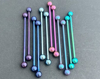 Anodized Titanium Industrial Barbell - 14g, 38mm