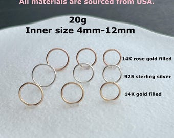 Einfacher Nasenring 20g • Sterling Silber, 14K Gold Fill