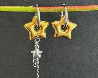 A Pair - Star Earrings - Mix Match Hoop Earrings