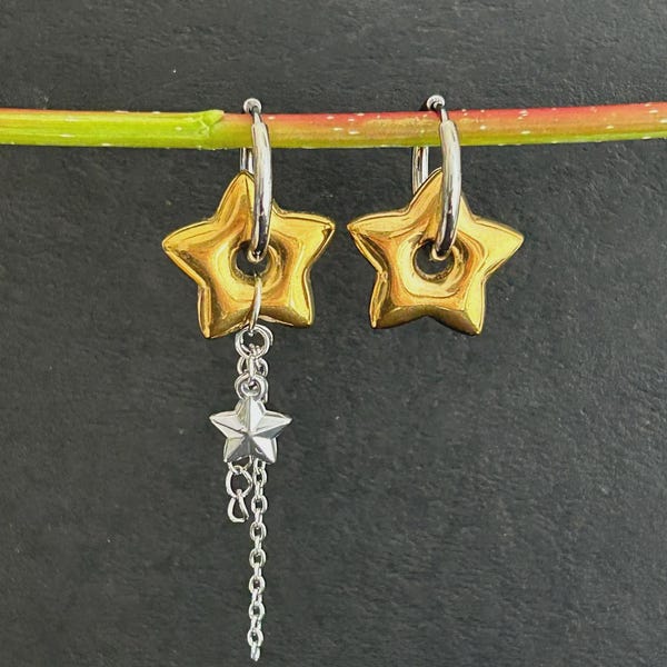 A Pair - Star Earrings - Mix Match Hoop Earrings
