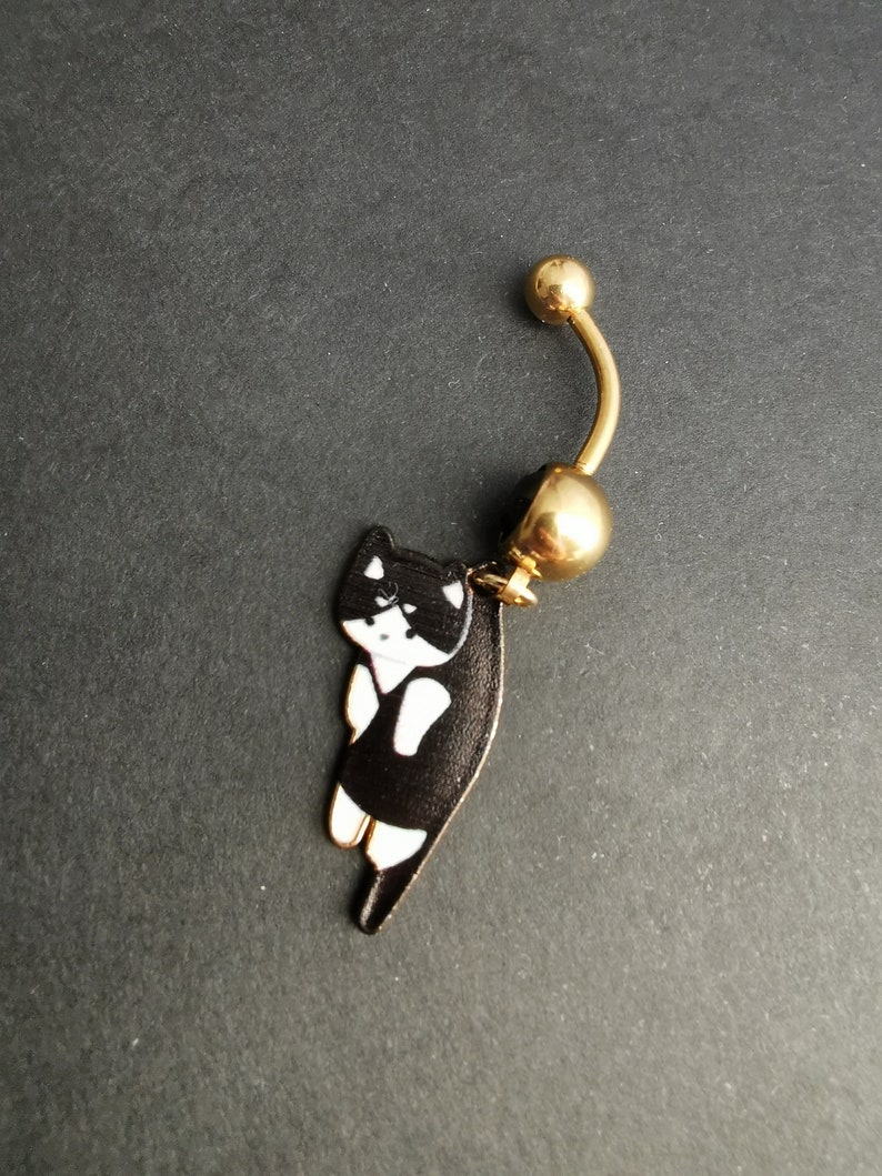 316L Surgical Steel cat Belly Ring Valentine Day Gift Etsy