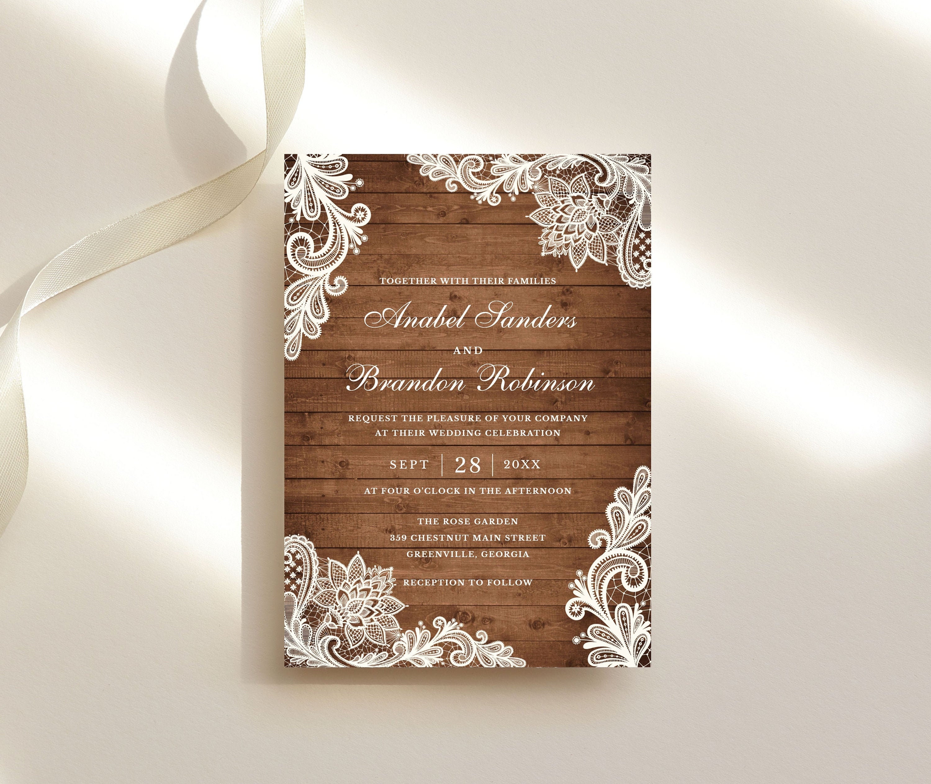 Printable Rustic Wedding Invitations
