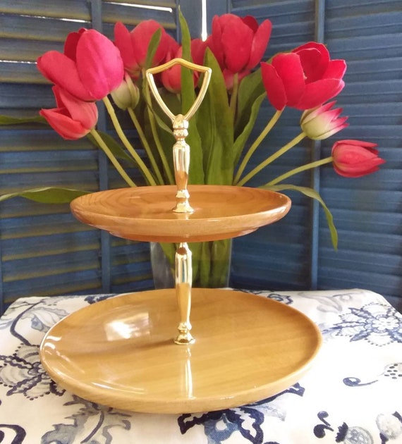 Plateau 3 Niveaux "Tronc en Bois" 45cm Naturel
