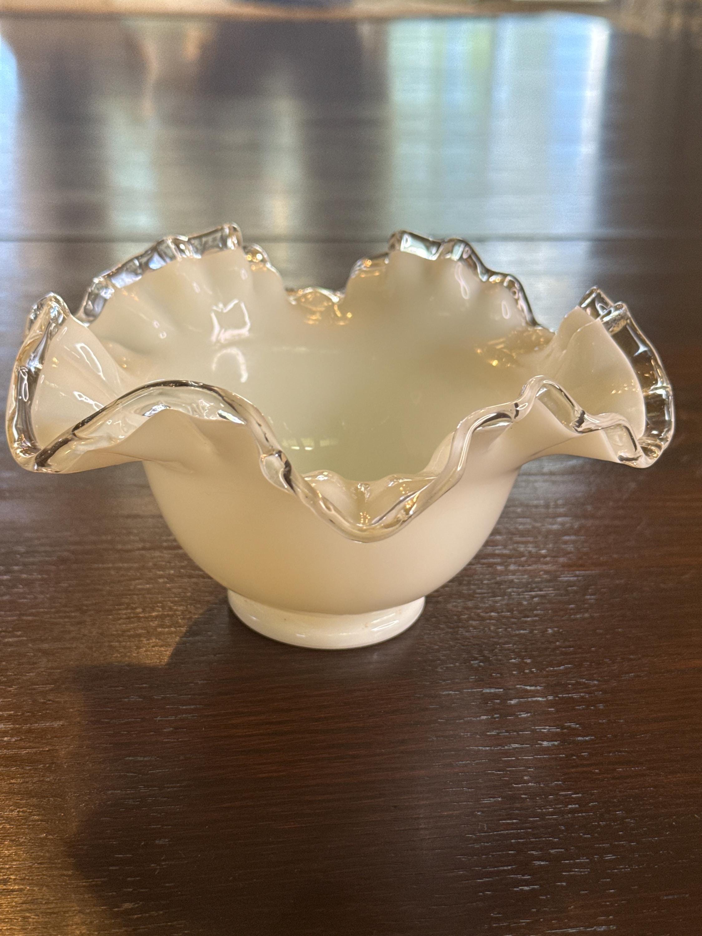 Fenton Milk Glass Candy Dish - Etsy