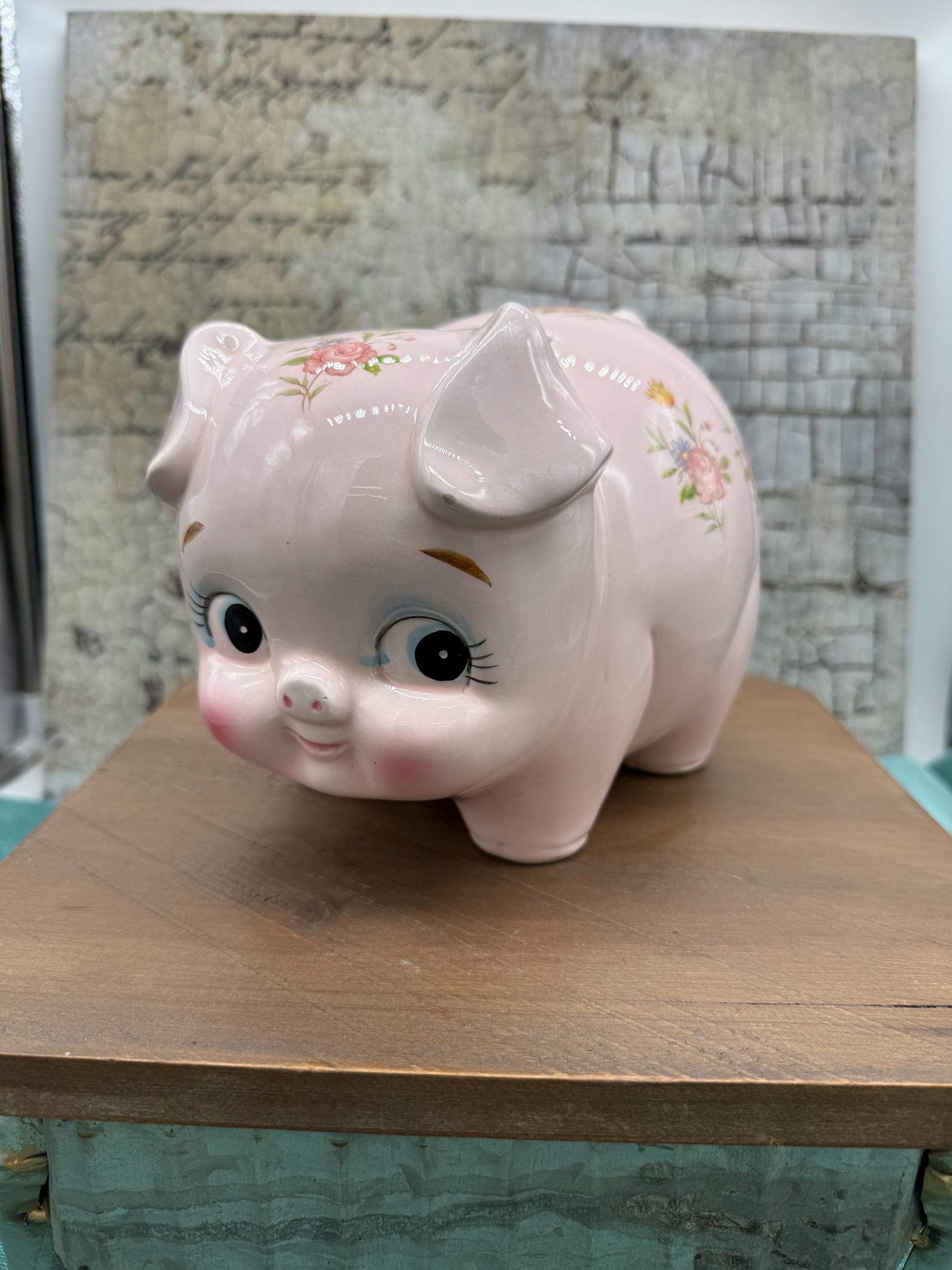 Vintage Lefton China Pink Piggy Bank, Shabby Chic Decor - Etsy