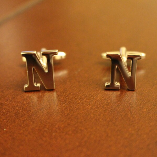 Boutons De Manchette Vintage Avec Monogramme Lettre "N" - Pour Homme, Occasion