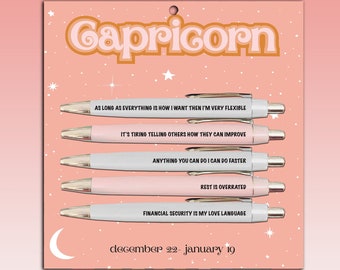 Capricorn Pen Set- Astrology, funny, gift, zodiac