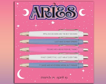 Aries Pen Set- Astrology, funny, gift, zodiac