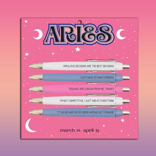 Aries Pen Set- Astrology, funny, gift, zodiac