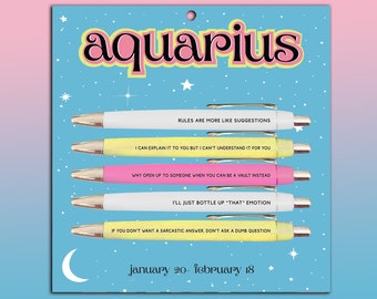 Aquarius Pen Set- Astrology, funny, gift, zodiac