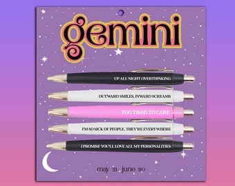 Gemini Pen Set- Astrology, funny, gift, zodiac