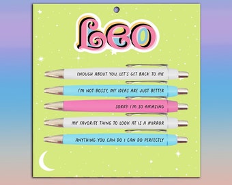 Leo Pen Set- Astrology, funny, gift, zodiac