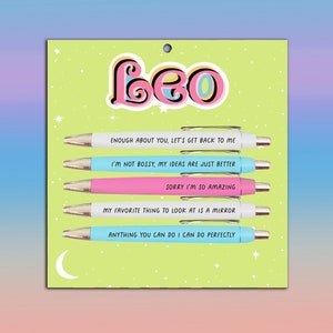 Leo Pen Set- Astrology, funny, gift, zodiac