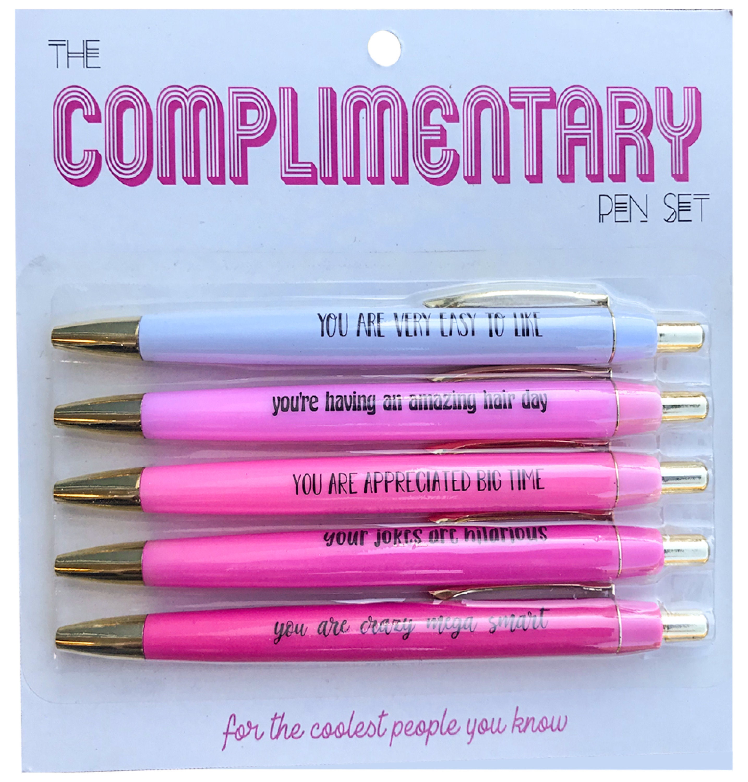 Mugsby - Compliments Pen Set Edition, Pens, Pen Set, Funny Pens