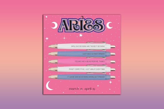 Aries Pen Set Astrology Funny Gift Zodiac - Etsy Aries Pen Set Astrology Funny Gift Zodiac - Etsy