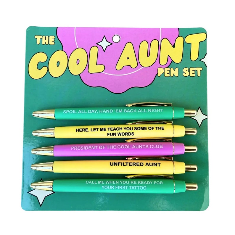 Cool Aunt Pen Set funny, gift, family image 1