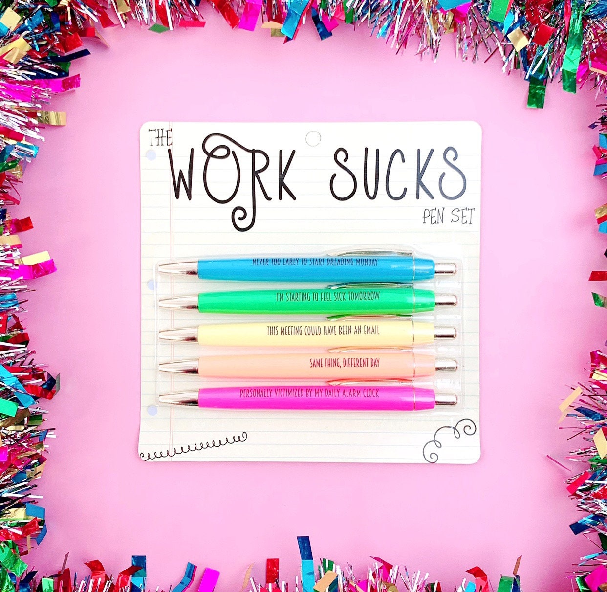 Work Sucks Pen Set - Funny Co-Worker Gift — Perpetual Kid