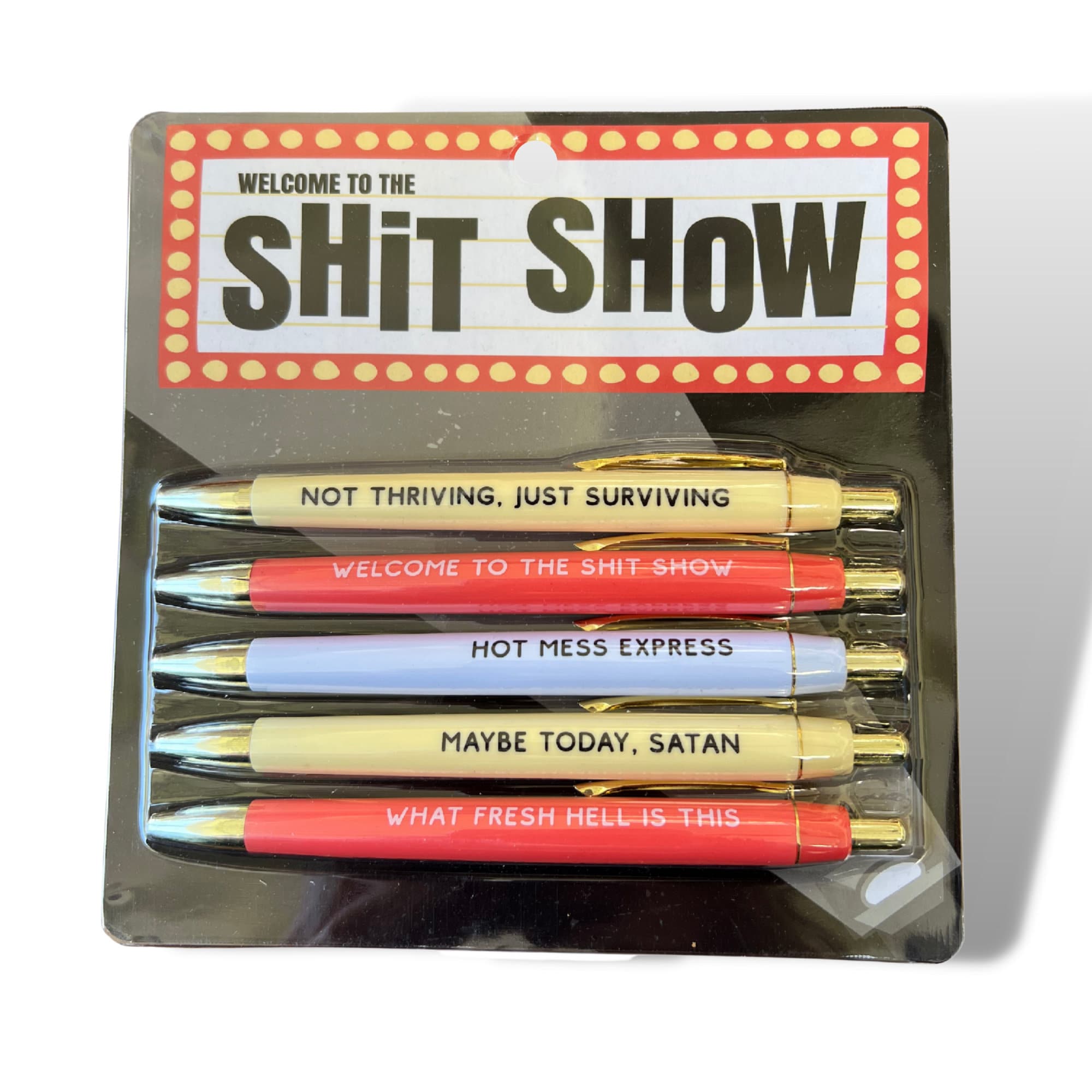  Kicikol The Shit Show Pens, Funny Pens Swear Word Daily Pen  Set, Customer Service Pen Set-E : Office Products