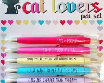 Cat Lovers pen set