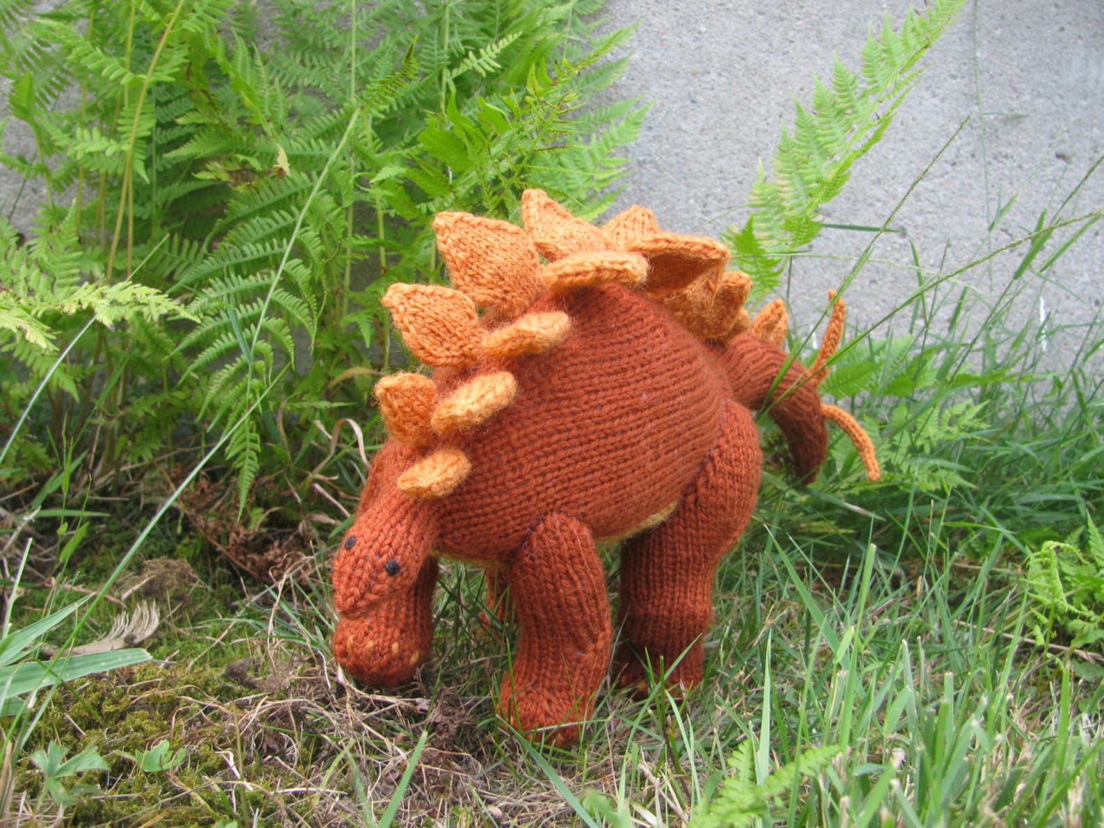 large knitted dinosaur