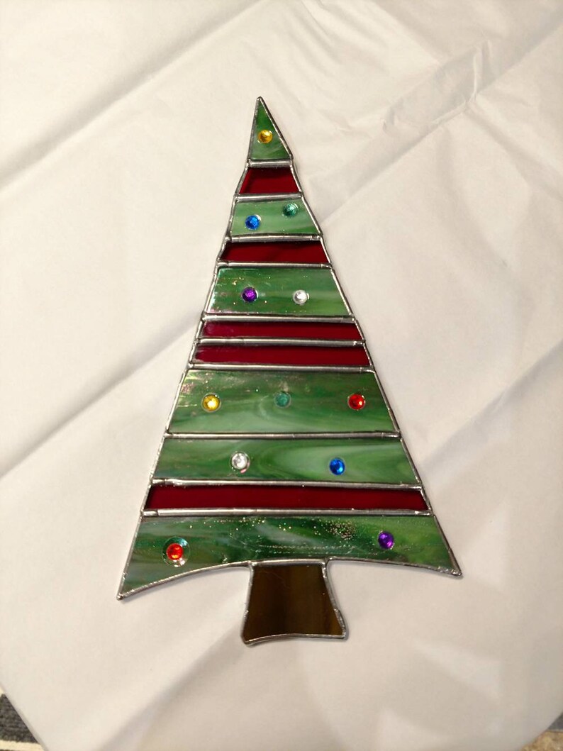 Funky stained glass Christmas tree Etsy