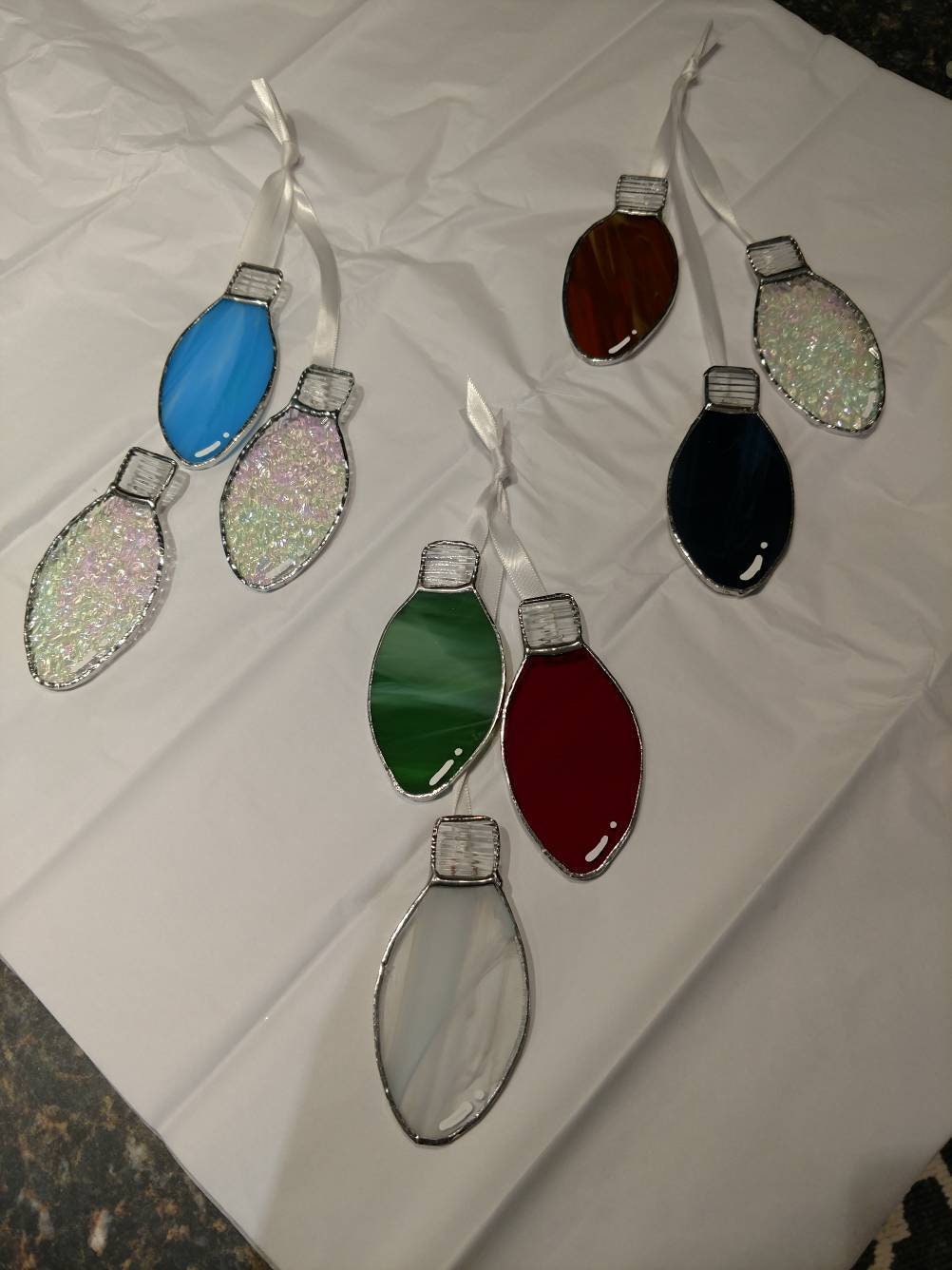 Stained glass Christmas lights Etsy