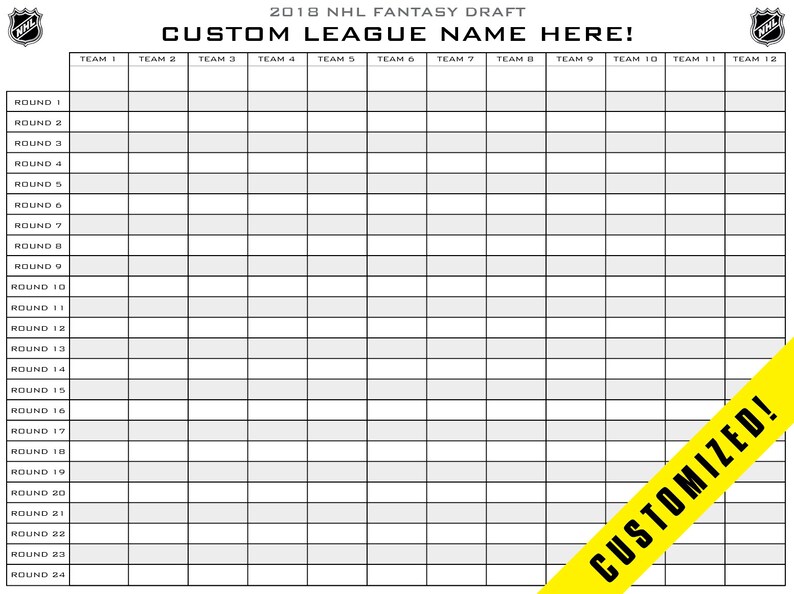 Tailor made Myth Hockey Draft Board - 60\ photo regarding Printable Draft Board named Customized Myth Hockey Draft Board - 60\