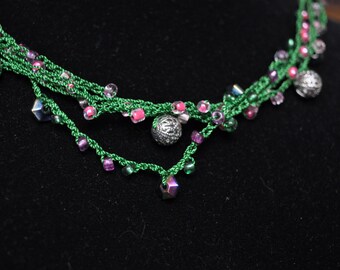 Collier 4 Strand Green