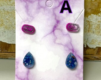 2pk Resin Earring Post - Random