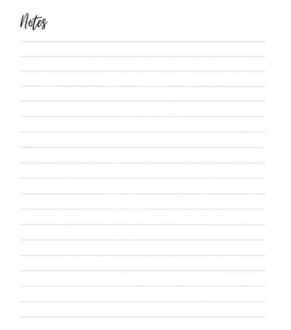 Simple Notes Lined Paper| Printable for School| Minimalist