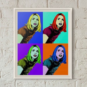 Rose Tyler, Doctor Who Poster, Pop Art Portrait, Andy Warhol Art, Billie Piper, Printable Wall Art, 8x10 Printable, Instant Download Art