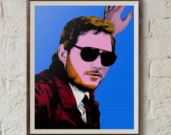 Andy Dwyer, Parks and Recreation Poster,Bert Macklin FBI,Pop Art Portrait,Printable Wall Art,Chris Pratt,Andy Warhol Poster,Digital Download