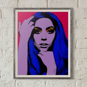 Lady Gaga Poster, Born This Way, Andy Warhol Print, Pop Art Portrait, American Horror Story, Lady Gaga Art, Little Monsters, 11x14 Printable