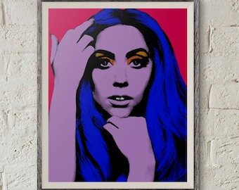 Lady Gaga Poster, Born This Way, Andy Warhol Print, Pop Art Portrait, American Horror Story, Lady Gaga Art, Little Monsters, 11x14 Printable