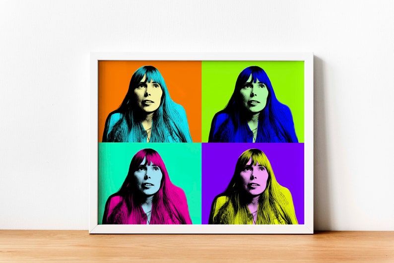 Joni Mitchell Print,Joni Mitchell Blue,11x14 Poster,Instant Download Joni Mitchell Art,Pop Art Warhol Print Joni Mitchell Quartet Poster