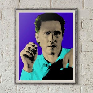 Matthew McConnaughey, Pop Art Portrait, Andy Warhol Art, Lincoln Continental, Interstellar Poster, 8x10 Print, Funny Prints,Instant Download