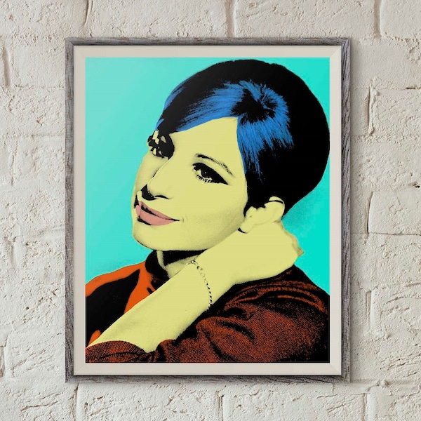 Barbra Streisand, Pop Art Portrait, Printable Wall Art, Andy Warhol Art, Funny Girl, Barbara Streisand, Instant Download, Wall Art Print