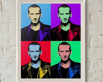Neunter Doctor, Doctor Who Print,Quartett,Pop Art Portrait,druckbare Kunst,Christopher Eccleston,Doctor Who Poster,digitaler Download,Instant Art