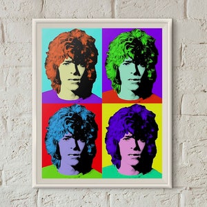 Young David Bowie Quartet Poster, Space Oddity, Pop Art Portrait, David Bowie Poster, Andy Warhol Art, Instant Download, Andy Warhol Print