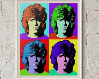 Junge David Bowie Quartett Poster, Raum Kuriosität, Pop-Art-Portrait, David Bowie Poster, Andy Warhol Kunst, Instant Download, Andy Warhol Druck
