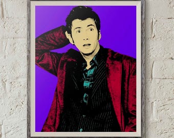 Doctor Who Printable, David Tennant, Tenth Doctor, Andy Warhol Print,Pop Art Portrait,Doctor Who Poster,Doctor Who Art Print,11x14 Printable