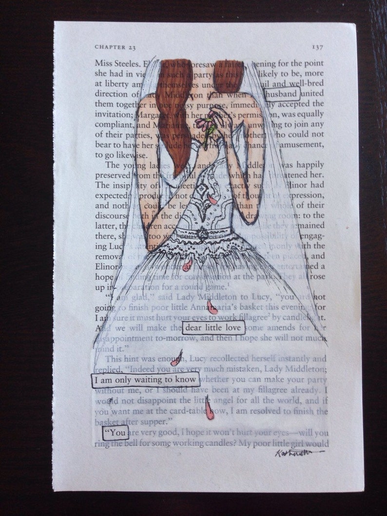 Dear Little Love Blackout Poetry Art Artwork Book Art | Etsy