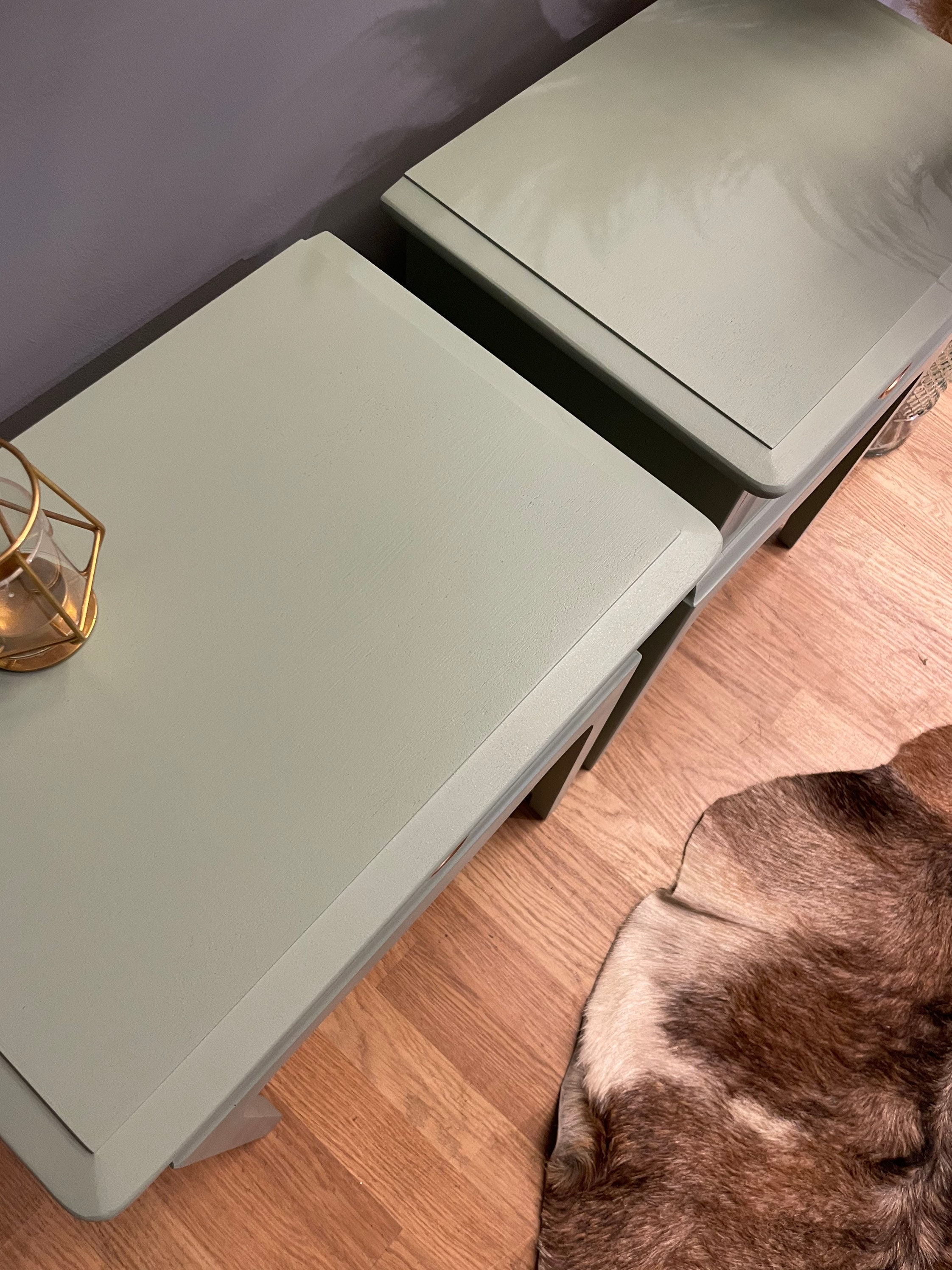 PRO PAINTED Stag Bedside Tables in Sandersons Gardinia Green Etsy UK